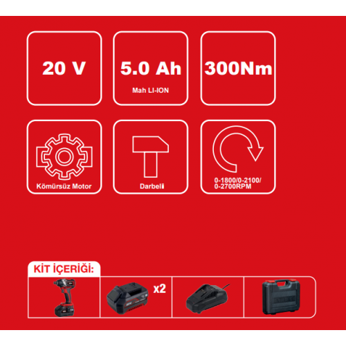ATTLAS PRO ATBL 18 IW-502 C Akülü Darbeli Somun Sıkma (KÖMÜRSÜZ)