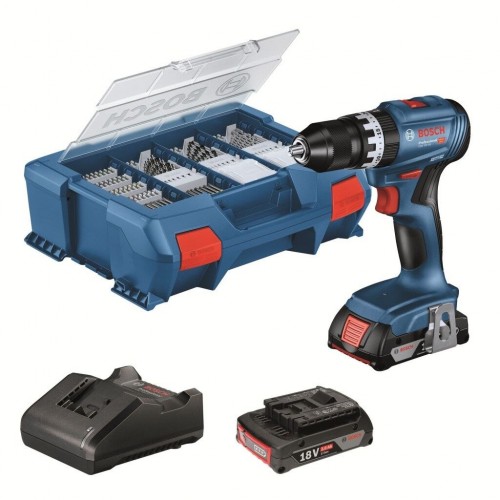 BOSCH GSB 18V-45 Çift Akülü Darbeli Matkap 18v 2.0Ah + Aksesuar Seti (0615A5007G)