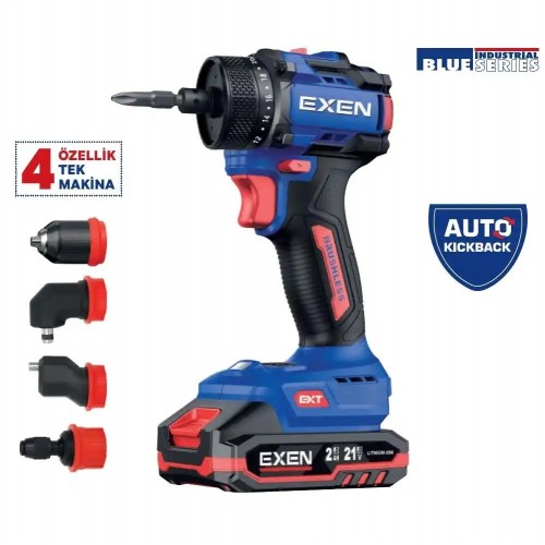 Exen EN 272 Multi 4 Fonksiyonlu Akülü Darbeli Matkap 21v 2Ah