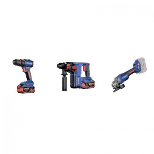 EXEN EN 304 SET Akülü Makina 3'lü Set Kömürsüz  21V 4Ah (Çift Akü)