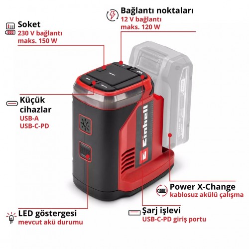 Einhell TE-ES 18/150/1 Li-C Akülü Enerji İstasyonu 18v (Aküsüz)