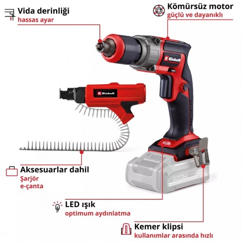 Einhell TP-DY 18 Li BL Akülü Alçıpan Vidalama + Magazine 18v (Aküsüz)