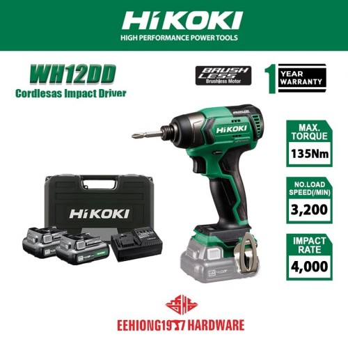 HiKOKI WH12DD-4.0 Akülü Torklu Vidalama Kömürsüz 135 Nm 12v 4.0Ah