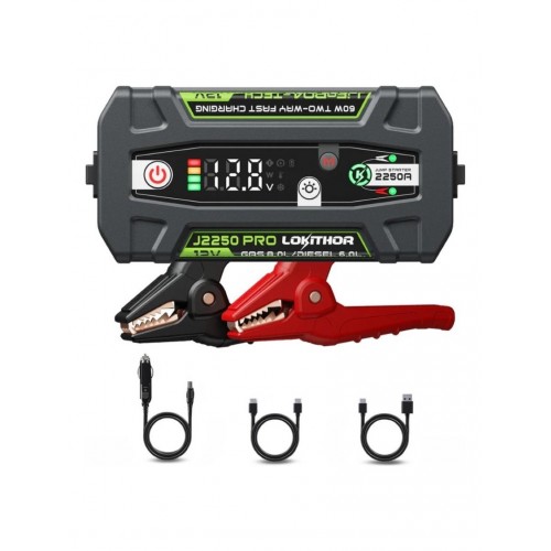 Lokithor J2250PRO 12V 2250AMP Lifepo4 Akıllı Akü Takviye + Powerbank + LED Lamba