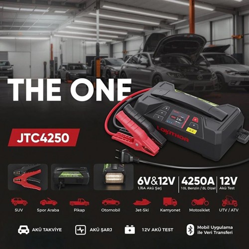 Lokithor Jtc4250 Akü Takviye + Akü Şarj Cihazı + Akü Test ( Vidası Kırık )