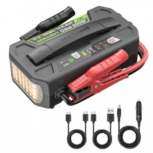 Lokithor J5000PRO Akıllı Akü Takviye + Powerbank + Led Lamba 12V 5000Amp LiFePO4
