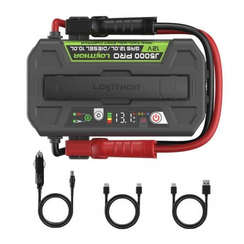 Lokithor J5000PRO Akıllı Akü Takviye + Powerbank + Led Lamba 12V 5000Amp LiFePO4