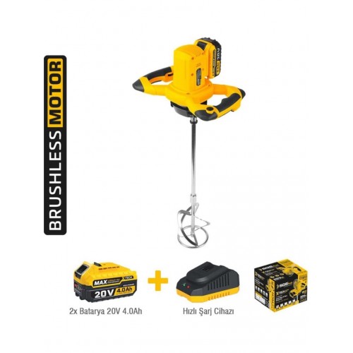 Sgs 5440 Akülü Karıştırıcı Kömürsüz Çift Akülü 20V 4.0 Ah