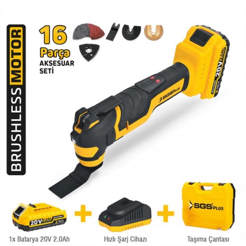 Sgs 5435 AKÜLÜ MULTI TOOLS KESİCİ VE RASPALAMA MAKİNESİ 20V 1*2.0 Ah