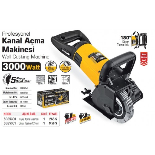SGS 5300 Beton Kanal Açma Makinesi 3000W