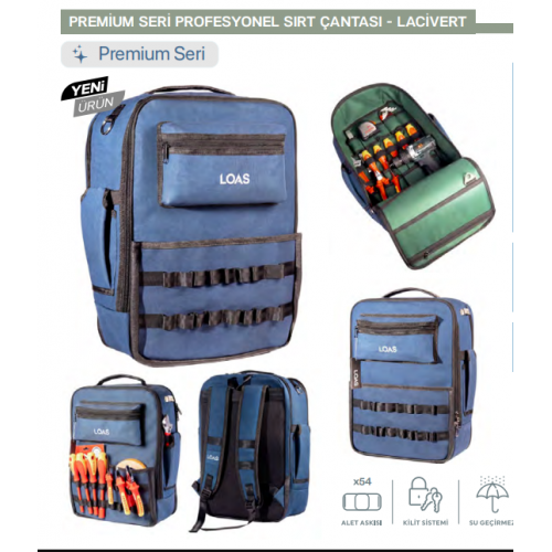 LOAS LSTCS63 PREMİUM SERİ PROFESYONEL SIRT ÇANTASI - LACİVERT 