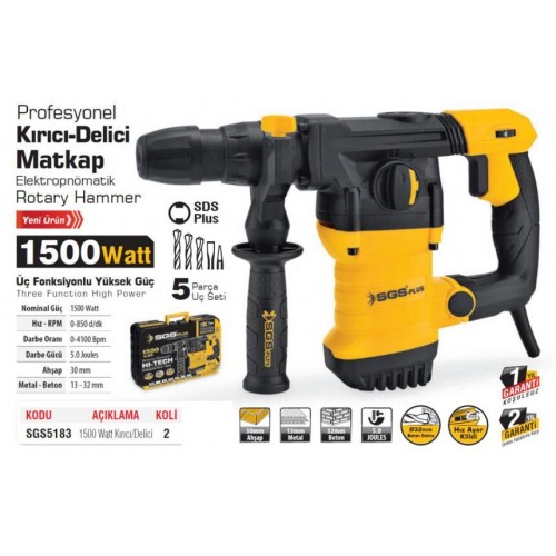Sgs 5183 Kırıcı Delici Matkap Sds Plus 1500 Watt