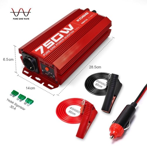 KOBB KBN750 Tam Sinüs Dönüştürücü İnvertör 12V/220V 750Watt