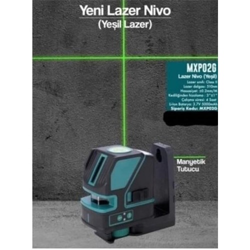 Max Extra MXP02G Akülü Lazer Hizalama Yeşil Çizgili
