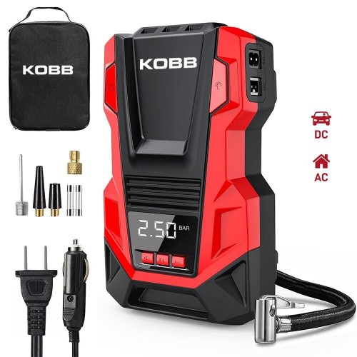 KOBB KB220 Lastik Şişirme Pompası 12Volt/220Volt 150 PSI Dijital Basınç Göstergeli