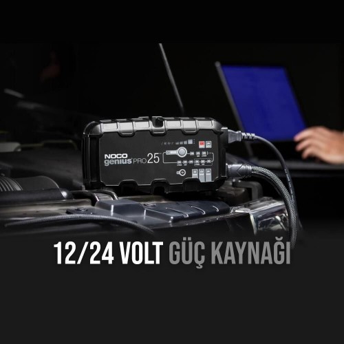 NOCO Genius PRO25 Akıllı Akü Şarj ve Akü Bakım 6V/12V/24V 1000A /Desülfatör/Power Supply