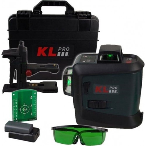 KLpro KLLZR93GL Yeşil Çizgi Lazer Distomat 3 Kafa 12 Çizgi 360 Derece